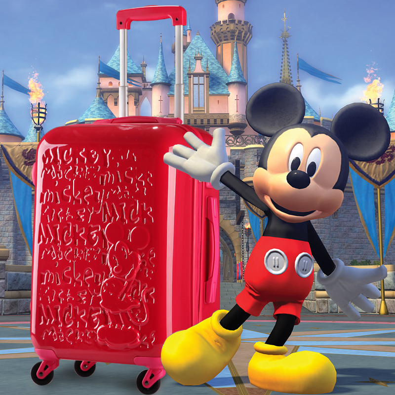 迪士尼米奇行李箱 拉杆箱万向轮 女 旅行箱登机箱20寸 潮可爱卡通