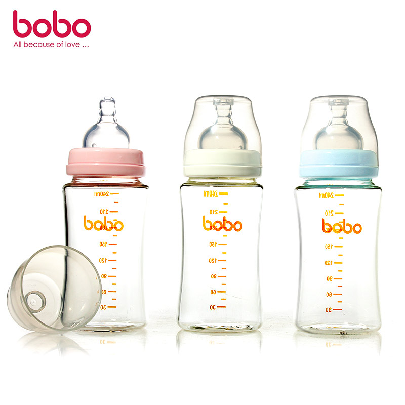 bobo/乐儿宝 奶瓶 宽口径安全玻璃  婴儿用品 新生儿储奶瓶 BP514