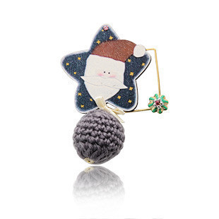 韩国进口饰品2011新款K0685圣诞老人麋鹿星星毛线球胸针