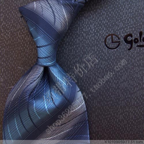 金利来领带 正品 高精密度 真丝 深蓝/绿色 商务领带 男士礼物