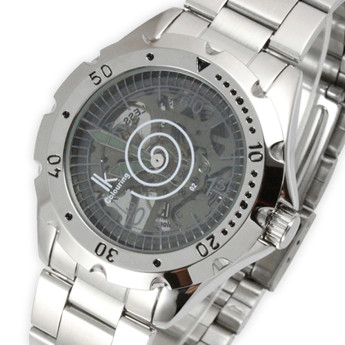 IK阿帕琦正品手表 钢带防水 双面透视 品牌变色机械表 时装表