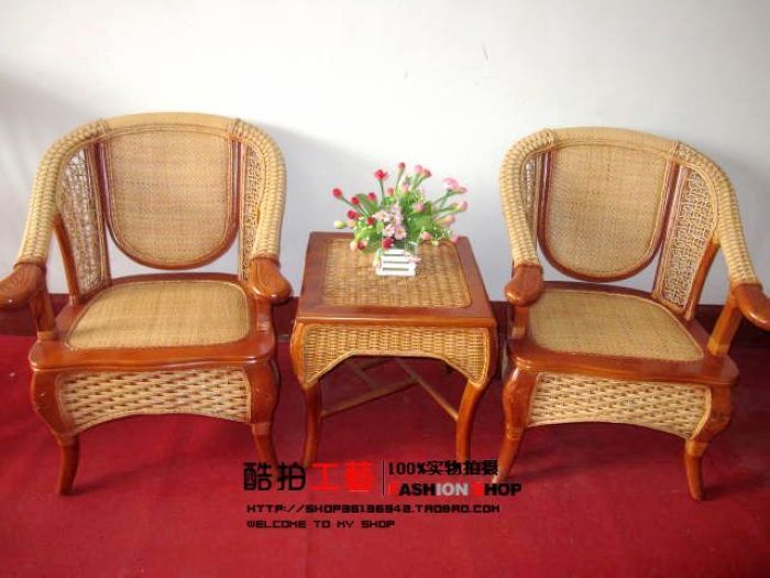 田园欧式印尼藤椅 藤沙发 扶手椅休闲椅 藤椅茶几组合三件套特价