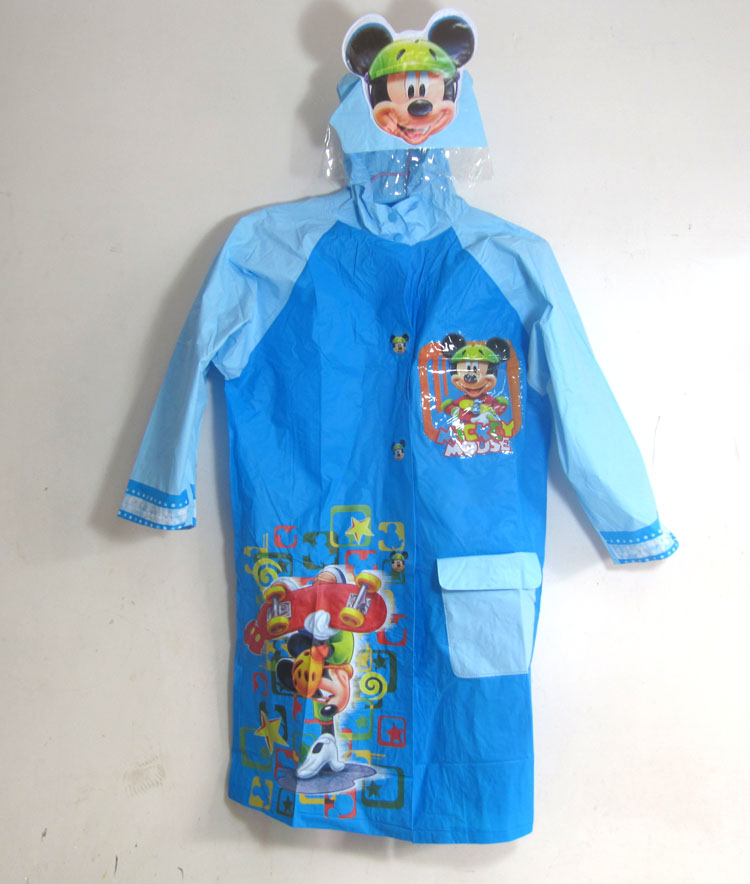 卡通时尚儿童雨衣 迪斯尼米奇男童雨披 学生雨具 环保PVC宝宝雨衣