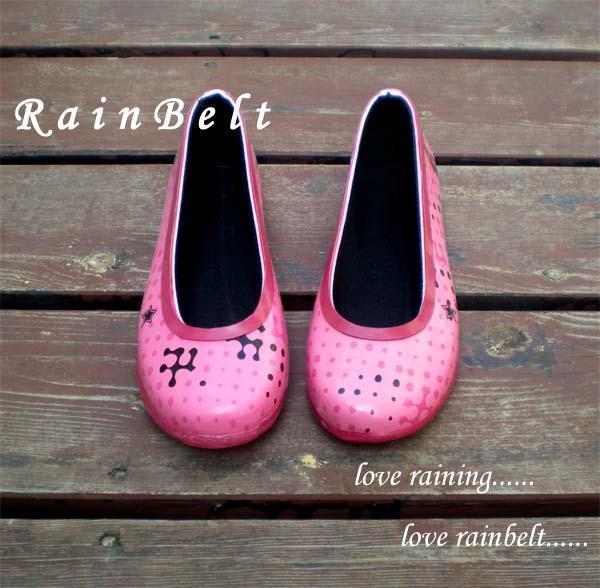 RAINBELT 星星女人 雨鞋 花园拖鞋 芭蕾舞鞋 打扫鞋 红色RB-234