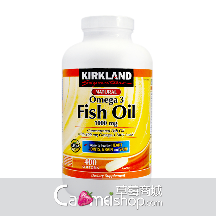 美国代购Kirkland可兰深海鱼油Omega-3浓缩胶囊400粒心脑血管保健