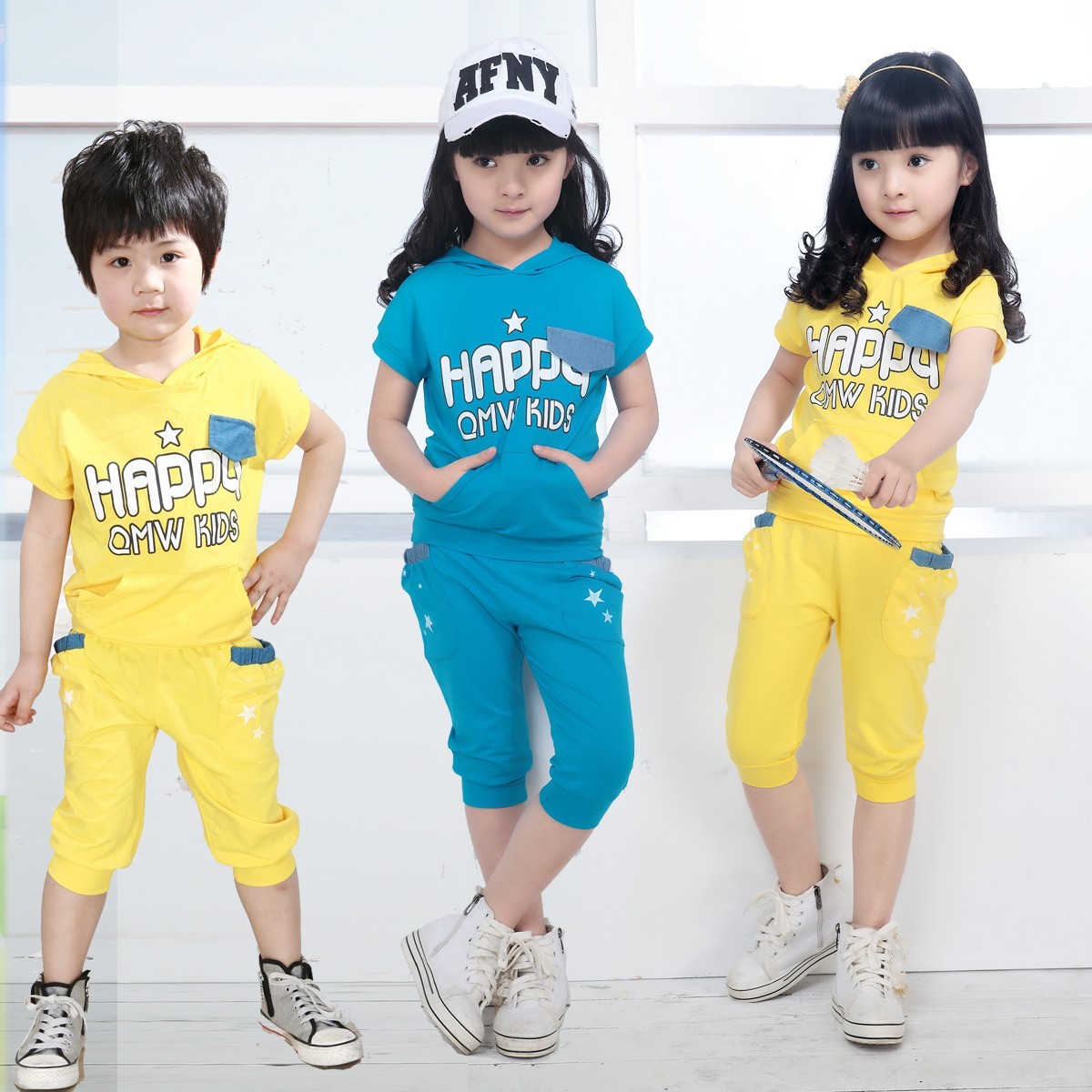 童装女童男童夏款新款 韩版中性运动套装幼儿园园服小学生校服