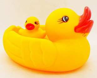 会叫的洗澡鸭 洗澡玩具 戏水玩具 鸭子 母子鸭 黄色小鸭
