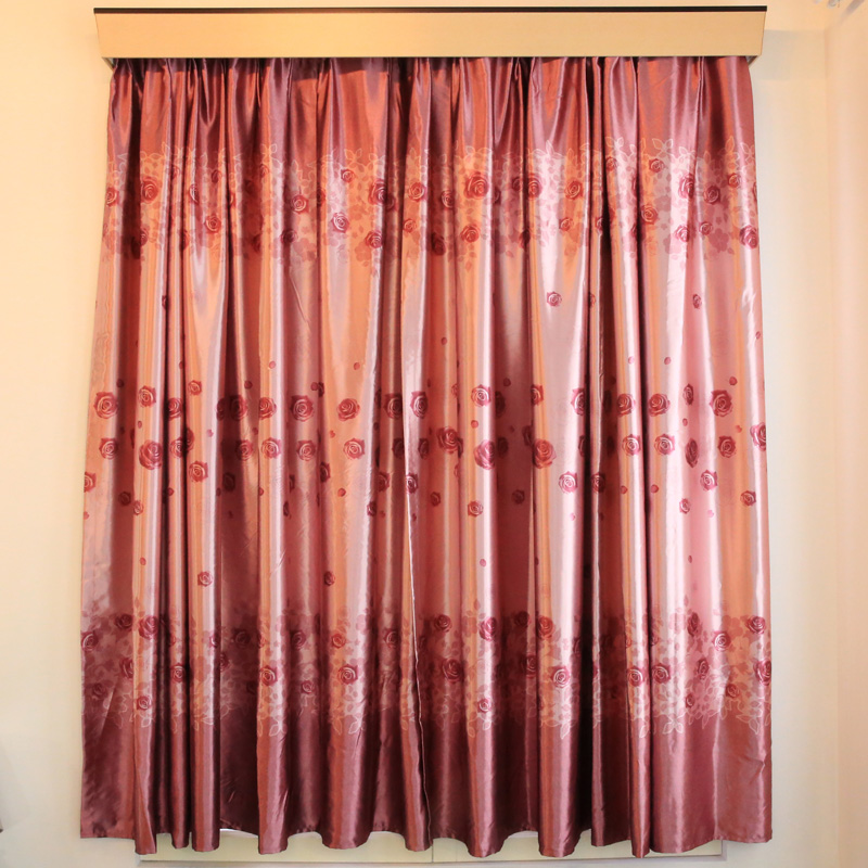 杜玛 月月红全遮光布窗帘 月季花开富贵高档客厅卧室遮阳布可定制