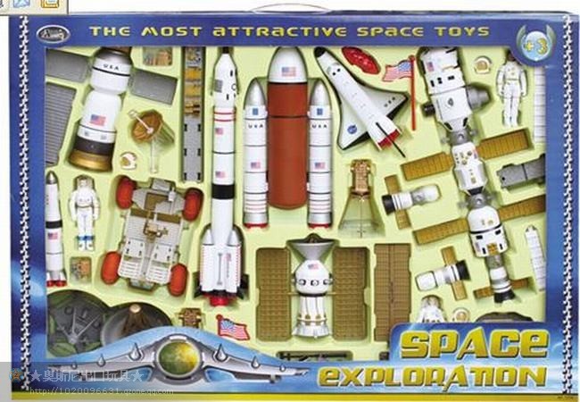 正版 奥斯尼 DIY拼装太空航空玩具 国际空间站 火箭模型 神州