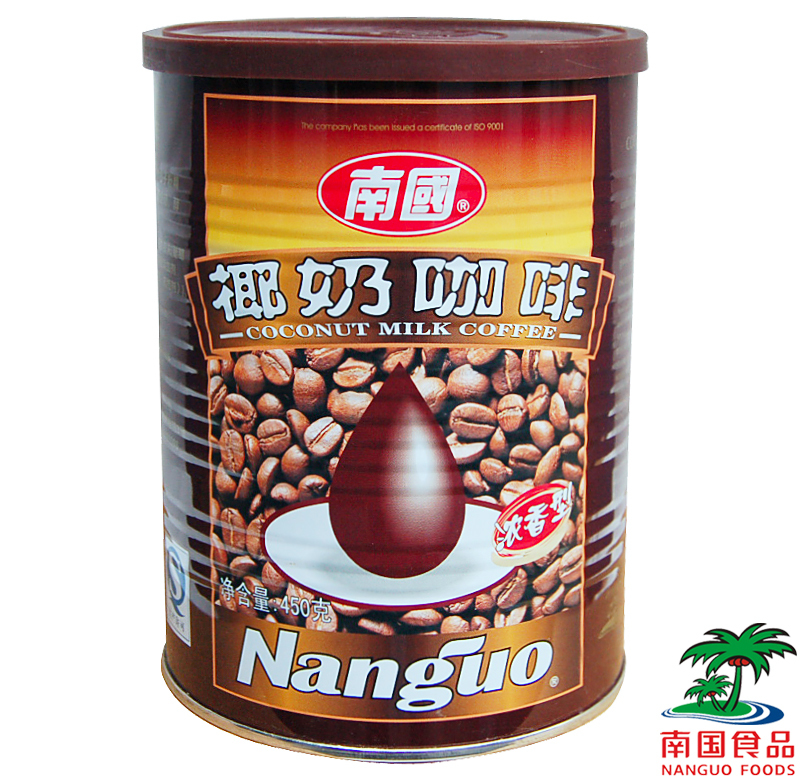 海南特产 南国食品 速溶椰奶咖啡450g罐装浓香型浓郁芳香爽口饮品