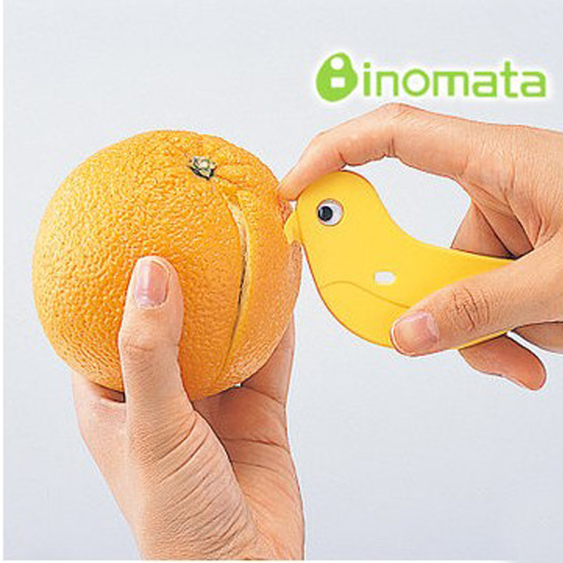 日本进口inomata可爱创意水果去皮刀剥皮器剥橙器塑料剥皮工具