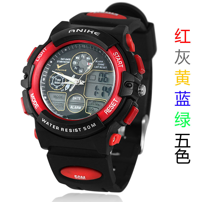 日本精工机芯 阿莱克AK5109电子表 多功能潜水表学生儿童男式手表