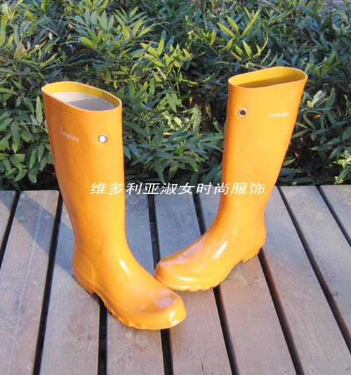 猎人靴款春天色彩时尚亮丽高筒雨靴/水鞋/套鞋 红橙蓝黄色