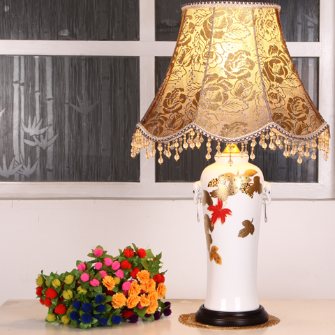 现代中式陶瓷台灯 创意时尚台灯 田园 卧室 床头灯包邮装饰灯具