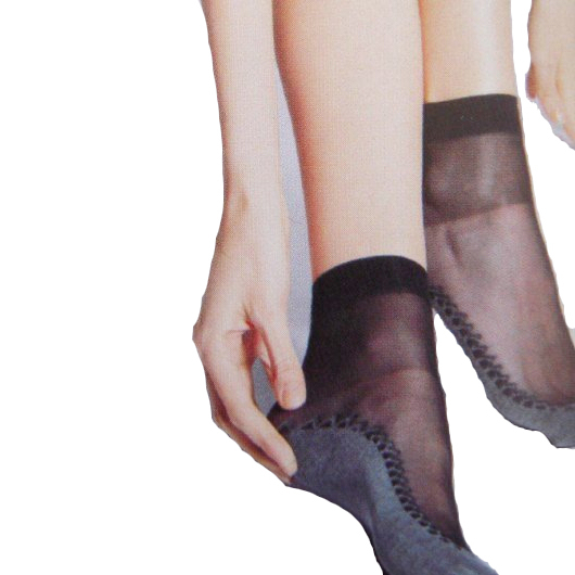 皮尔卡丹 10D透明短袜2219  棉底  女丝袜  肤色 黑色 咖色