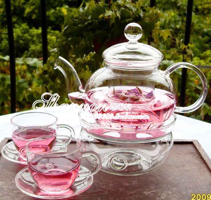 超低价玻璃茶具-玻璃茶壶-花茶壶-玻璃茶杯[中花茶壶组]