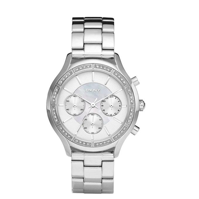 dkny手表 ny8251 奢华大气晶钻三眼钢带女表 时装表 正装表 包邮