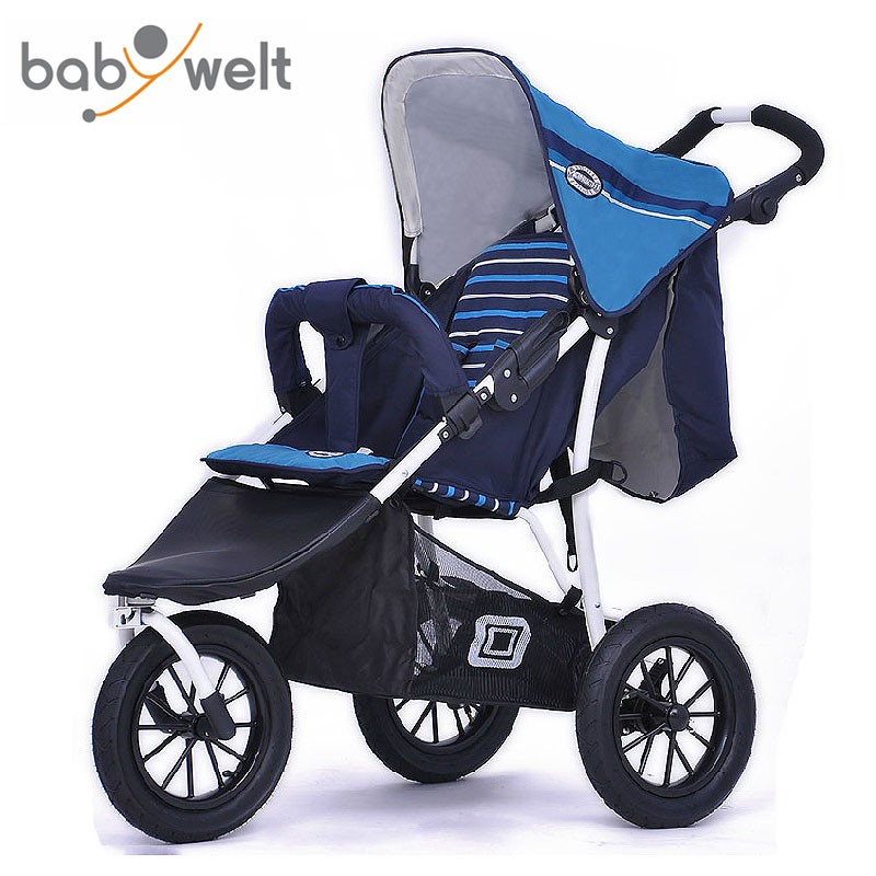 欧洲高景观婴儿车充气三轮避震婴儿推车可坐可躺慢跑车宝宝手推车