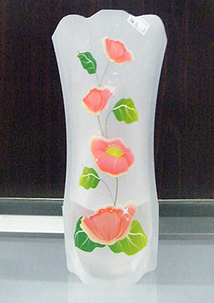 时尚 环保PVC折叠塑料花瓶 彩色塑料折叠花瓶
