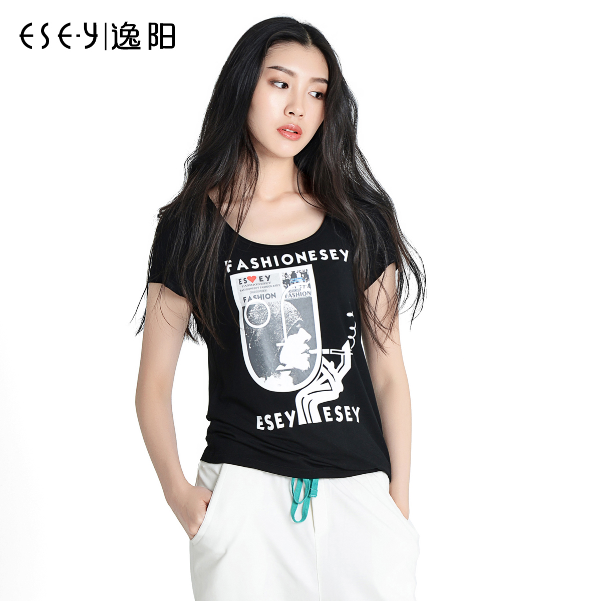 逸阳2014夏款新款女装短袖t恤韩版短款宽松大码上衣T恤0320D