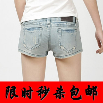 限时包邮 2011新款韩版裤磨白破洞显瘦女式牛仔短裤 女热裤0023
