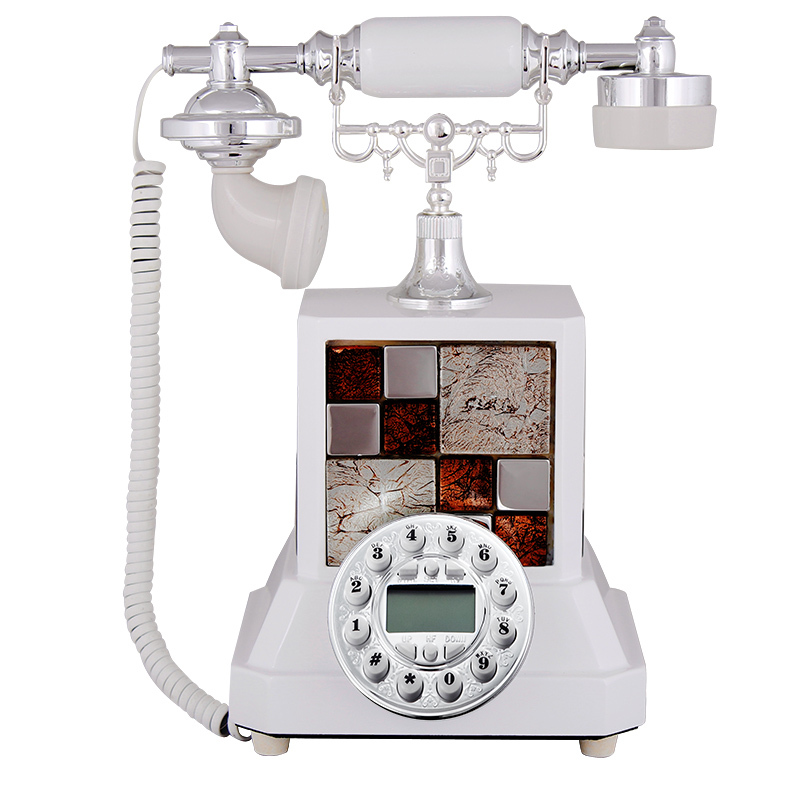 创意欧式仿古电话机 家居来电显示 客厅大厅卧室电话座机 白色