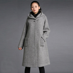 2011冬季大衣毛呢外套韩版带帽羊毛大衣冬装呢大衣