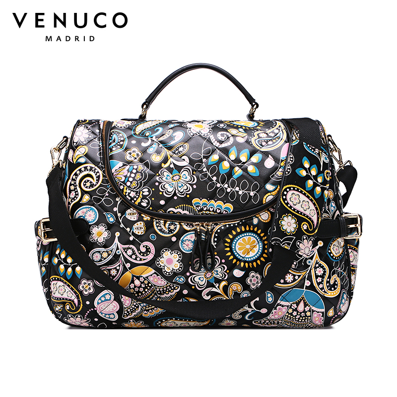 VENUCO2015夏季新款大容量印花女潮单肩手提短途旅游旅行袋行李包