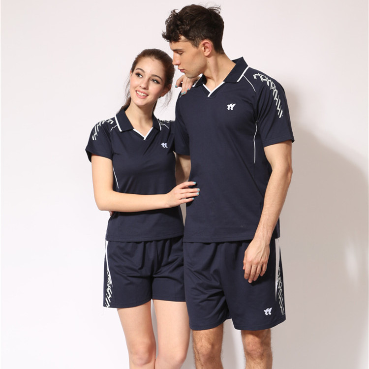 新款纯棉男女排球服套装正品情侣透气速干短袖网球比赛运动服包邮