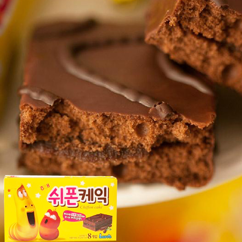 韩国零食品 海太戚风蛋糕 巧克力夹心糕点 女友最爱可爱好吃200g