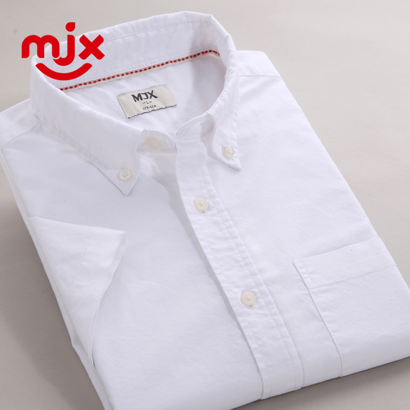 MJX2015夏款新品纯棉牛津纺衬衫 男短袖商务休闲全棉纯色衬衣