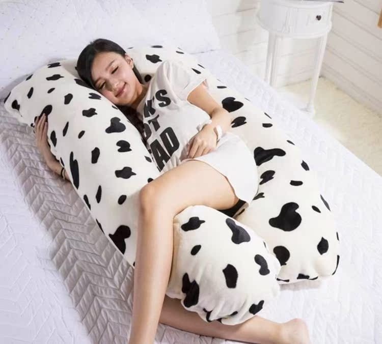 法兰珊瑚绒可拆洗孕妇枕芯侧卧枕头护腰侧睡多功能靠U型哺乳喂奶
