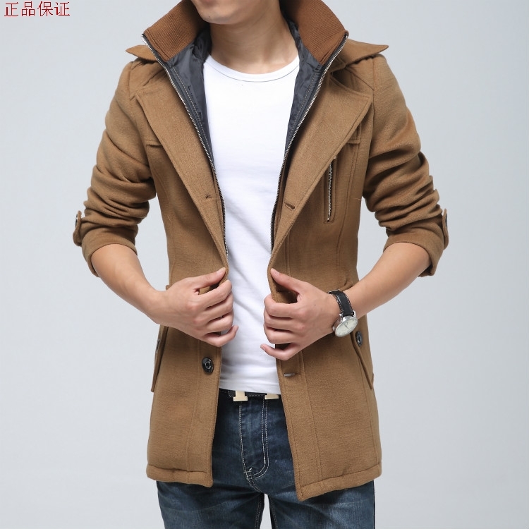 包邮海澜之家男士冬季外套 韩版修身青年羊毛大衣 休闲男装风衣潮