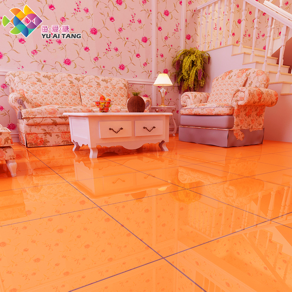 橙色瓷砖 全抛釉 糖果釉 桔色彩色瓷砖幼儿园彩砖 墙砖地砖彩砖