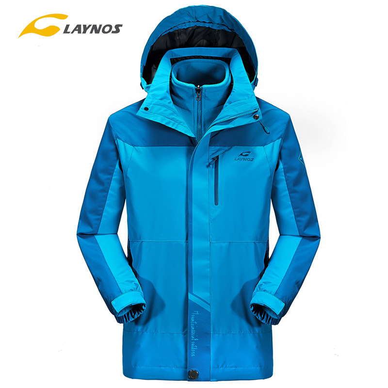 雷诺斯新品冲锋衣 男士三合一保暖两件套 防水冬季野营穿越登山服