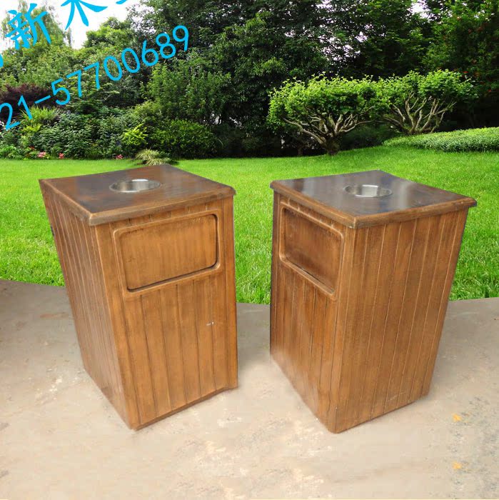 防腐木垃圾桶 垃圾箱 果皮箱 景区垃圾桶 公园垃圾桶碳化木垃圾桶