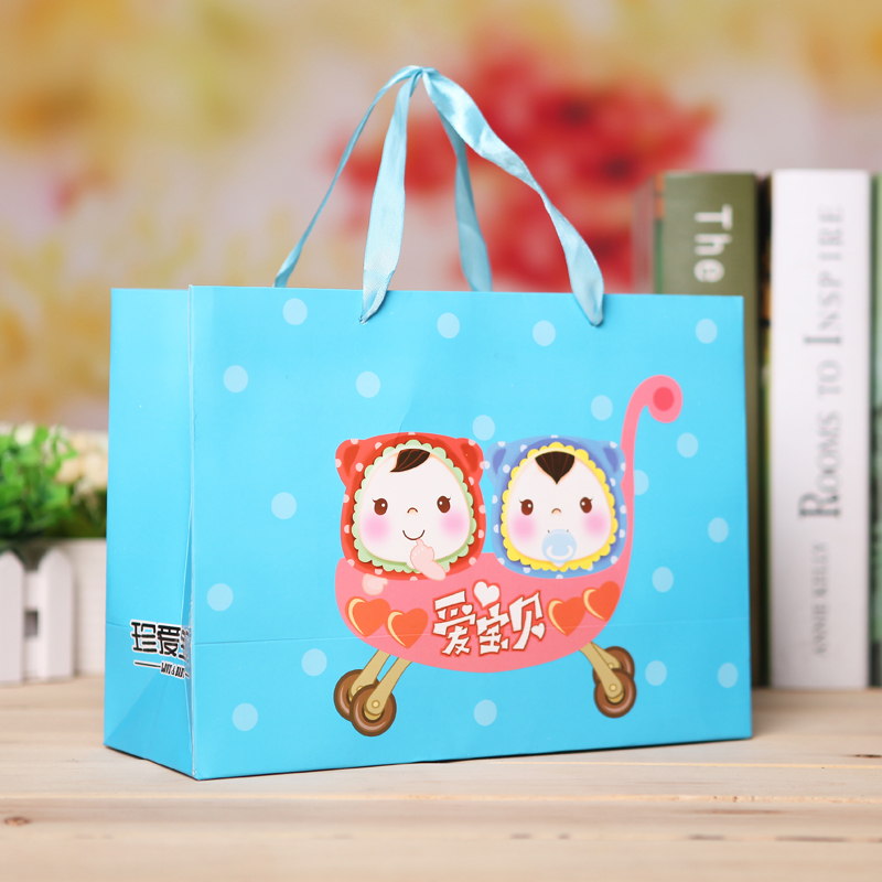 2015红地毯 创意韩式卡通新生儿宝宝满月喜糖盒子/手提袋/礼品袋