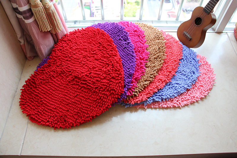 洁丽康雪尼尔长毛心形舒适柔软地垫地毯、多功能多位置地垫 包邮
