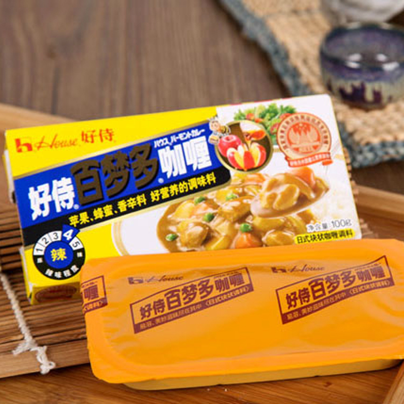 好侍百梦多咖喱 速食纯咖喱块日式咖喱 4号辣味100g2盒【右下方】