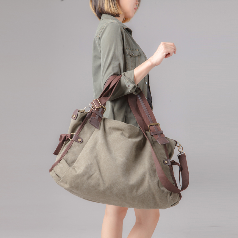 新款 韩版单肩包旅行包帆布包复古斜挎 女包斜跨背包休闲男士包袋