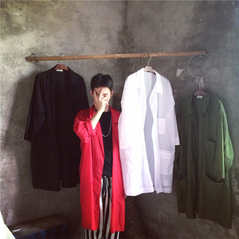 【JM】韩国东大门代购 2015夏季新款 四色中长款超薄防晒风衣男女