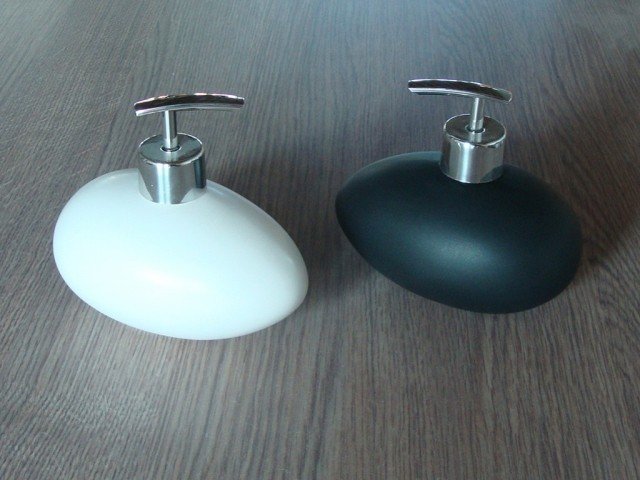 家居清洁/收纳浴室整理用具简约黑白色亚光陶瓷乳液瓶/洗手液瓶