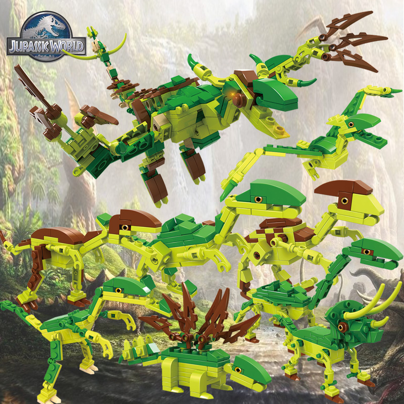 侏罗纪世界公园恐龙模型 3-6周岁乐高式积木拼装拼插儿童玩具积木