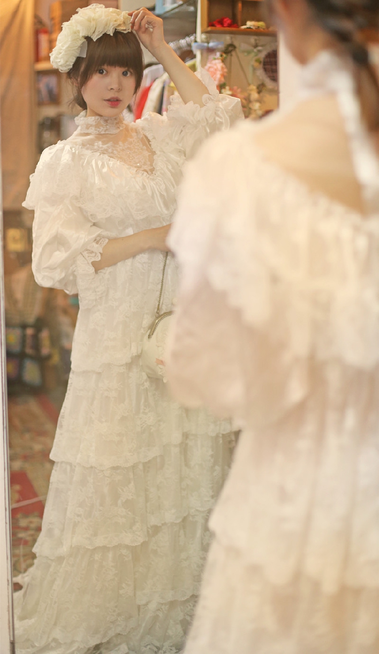 1950s vintage wedding gown 古董婚纱 50年代 古着连衣裙