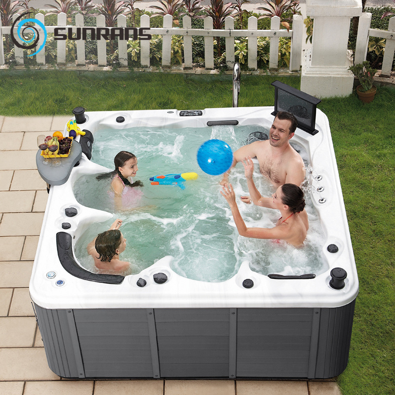 尚雷仕户外冲浪按摩浴缸亚克力独立式方形 恒温加热SPA豪华浴缸