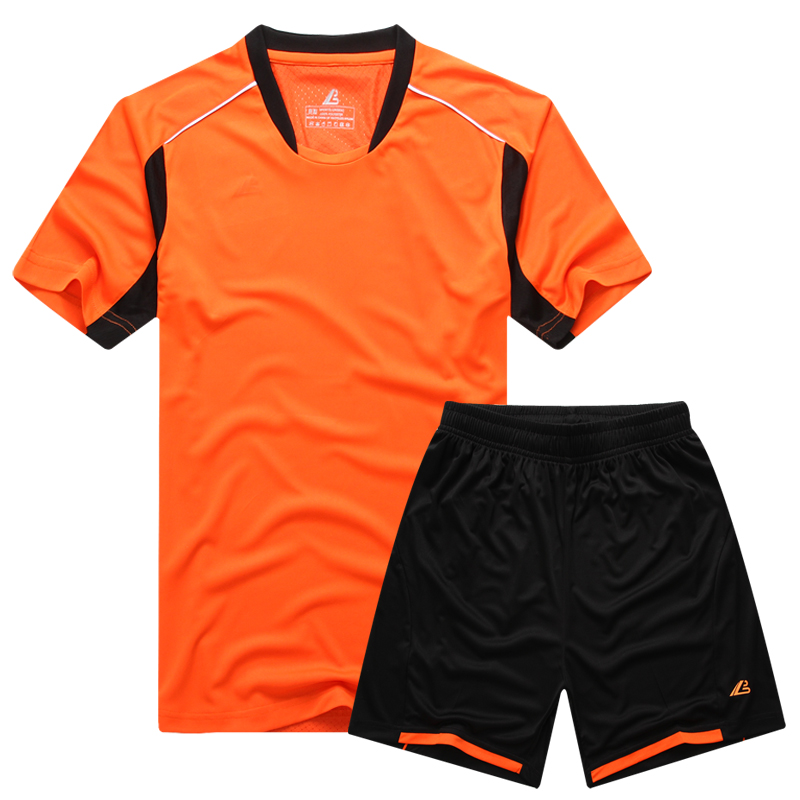 团购短袖足球服 大码运动服套装 比赛训练球衣加大足球队服