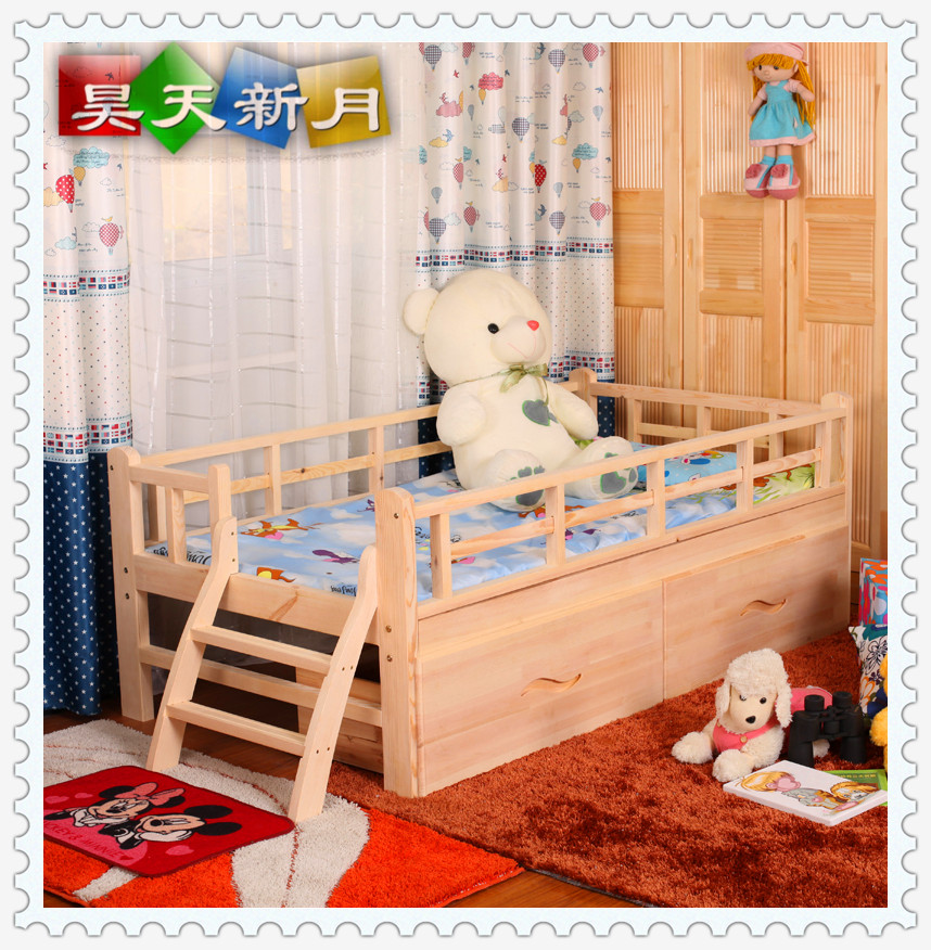 促销儿童床实木松木家具公主床男孩女孩1米 1.2米