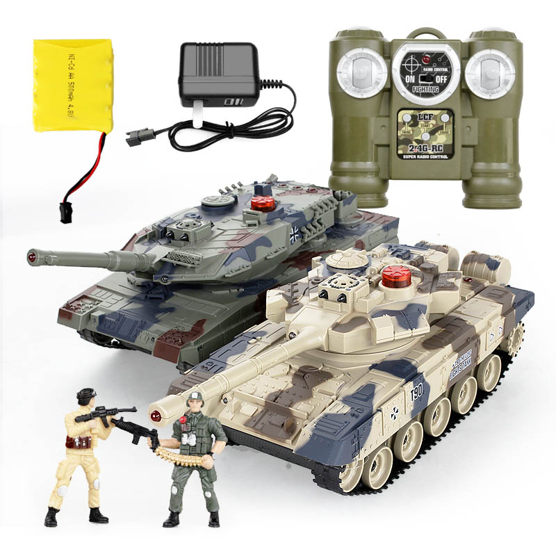 爱亲亲电动遥控对战坦克模型幼儿童军事玩具充电男孩生日礼物2.4G