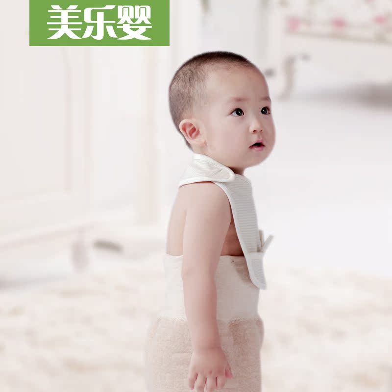 婴儿围嘴 宝宝口水巾纯棉围兜 有机彩棉双层加厚新生儿喂奶小饭兜
