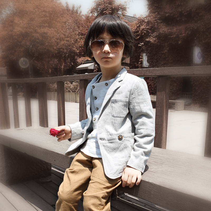2015新款儿童装秋款韩版一粒扣男童小西服中长款西装中童宝宝外套